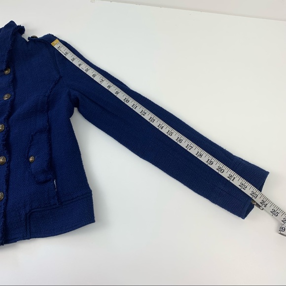 Joie Tweed Jacket Gold Tone Buttons Military Small - Picture 12 of 14